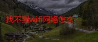 找不到wifi网络怎么办（找不到wifi网络怎么回事）