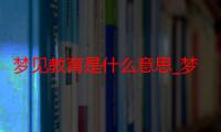 梦见教育是什么意思_梦见教育好不好-周公解梦